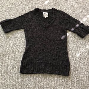 Black and brown v neck sweater